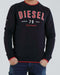 Diesel Sweashirt for men פוטר דיזל לגבר לוגו באמצע שחור / כחול